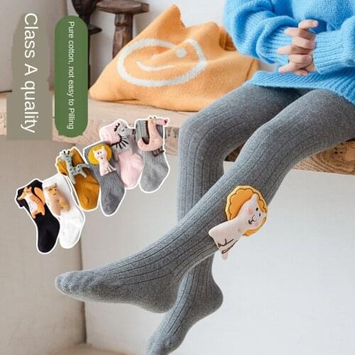 Spring Autumn Knitted Children Pantyhose Cute Cartoon Doll Girls Leggings Korean Version of Student Dance