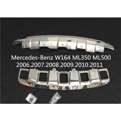 For Mercedes-Benz W164 ML350 ML500 2006-2011 BUMPER GUARD BUMPER Plate High Quality Stainless Steel Front+Rear Auto Accessories