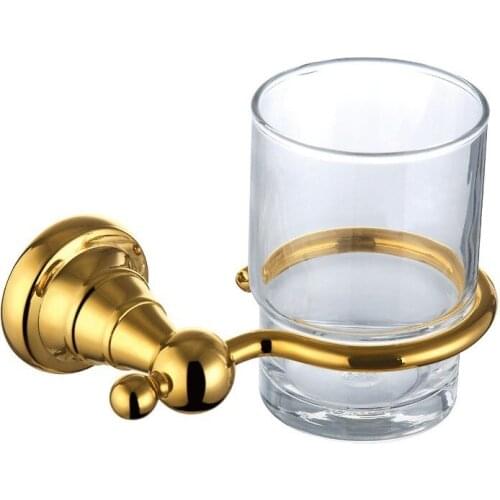 -European Style Luxurious Brass tumbler gold Plating Cup Holder GB001d-1