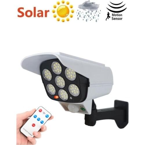 Remote solar fake monitor dummy camera Lights Motion Sensor Waterproof Powered Lamp for Garden Decoration Street Wall Outdoor Li