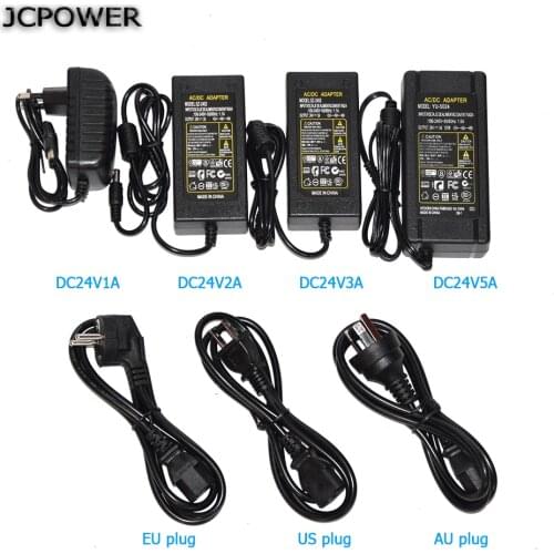 JCPOWER LED Switch Power Supply Adapter Transformer 24V 1A 2A 3A 5A For led strip light votage transformer Free shipping