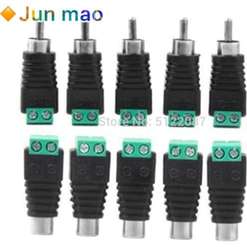 10pcs RCA Terminal Block CAT5 to Camera CCTV Video Balun RCA Female or Male Jack AV Screw Connector
