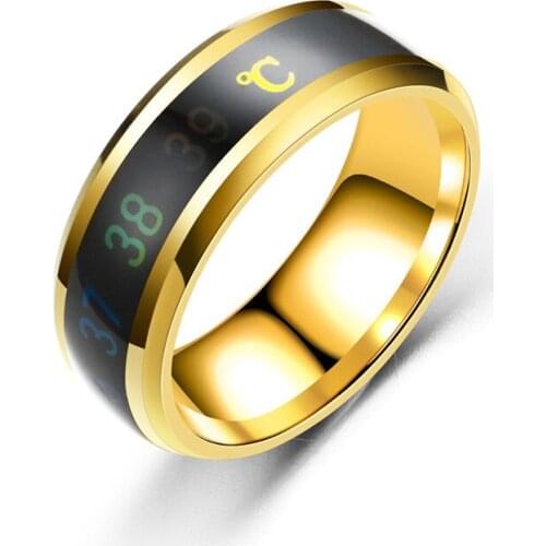 Stainless steel ring Temperature automatic color-changing steel display number temperature couple fashion mood sensitive rings