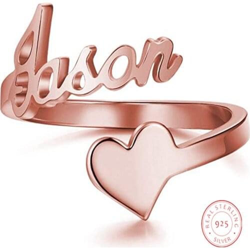 Noelia 925 Sterling Silver Ring Custom name Ring Personalized Heart-shaped Custom Ring Fashion Jewelry for Women Gift