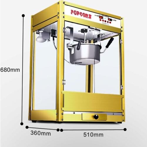 Commercial Popcorn Maker Electric Puffed Rice Maker Automatic Corn Popper Stainless Steel Popcorn Machine Corn Popping Non-stick