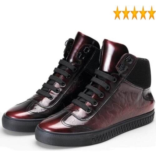 Cow High Top Punk Mens Genuine Leather Breathable Lace Up Male Casual Shoes Fashion Chaussure Homme De Marque Lacets Chaussures