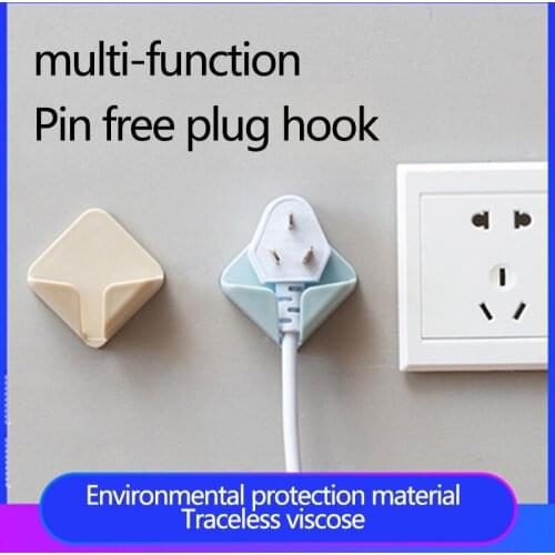 Plug Hook Without Drilling Powerful Power Transparent Paste Wire Kitchen Socket Storage Rack Creativity
