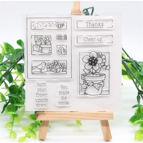 KSCRAFT Potted Plant Transparent Clear Silicone Stamps for DIY Scrapbooking/Card Making/Kids Crafts Fun Decoration Supplies 296