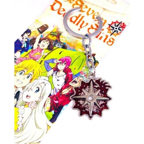 Fashion Keyrings The Seven Deadly Sins Dragons Sin of Wrath Meliodas pendant KeyChain car bags keyholds for Mens Girls Gift