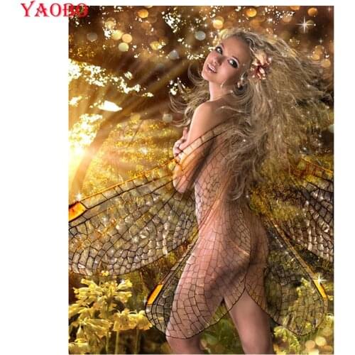 Full Square Round Drill 5D DIY Diamond Painting Fairy Dragonfly 3D Embroidery beaded Cross Stitch kits Needlework 5D Home Decor
