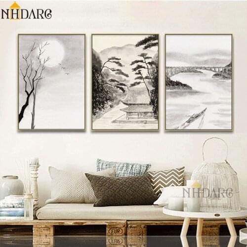 New Arrivals New Chinese Style of wall Scenery Posters and Prints Canvas Painting Art Wall Pictures for Living Room Home Decor