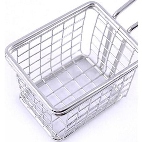 Stainless Steel Chips Deep Fry Baskets Mini Strainer Fryer Kitchen Tools Basket Colander Tool French Fries Basket