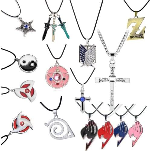 Bsarai Miku Itachi kakashi Sharingan SAO BRS Attack on Titan Sailor Moon Dragon Fairy Tail Pendant Necklace