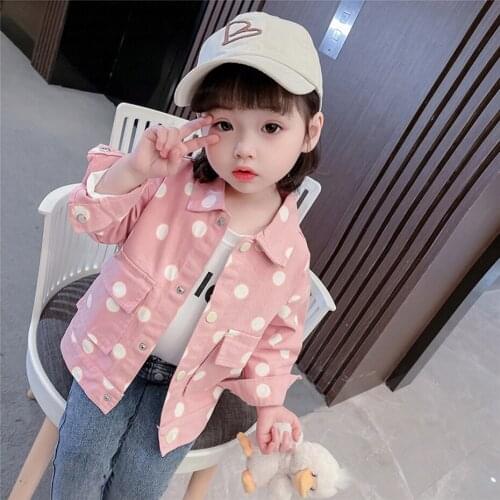 Girls Coat Dot Pattern Girls Coats Jacket Casual Style Childrens Jacket Spring Autumn Childrens Clothes