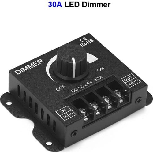 12V Dimmer DC24V 30A Switch Brightness Adjustable Controller Single Color LED Dimmer For Lamp Bulb 3528 5050 LED Strip Light