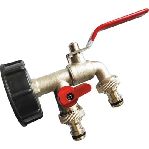 1/2 Inch Adapter Faucet With Double Outlet IBC Tank Adapter Tap Replacement Connector Fitting Valve For Home Connectors