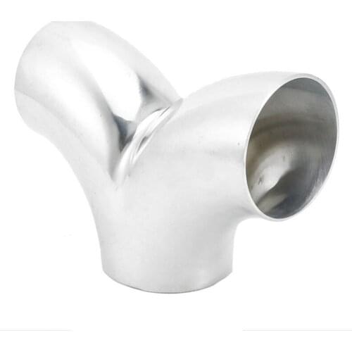 63mm 2.5" Pipe Fitting OD Butt Welding Y-Shaped Elbow 3-Way SUS 304 Stainless Steel Sanitary Spliter Homebrew Beer Wine