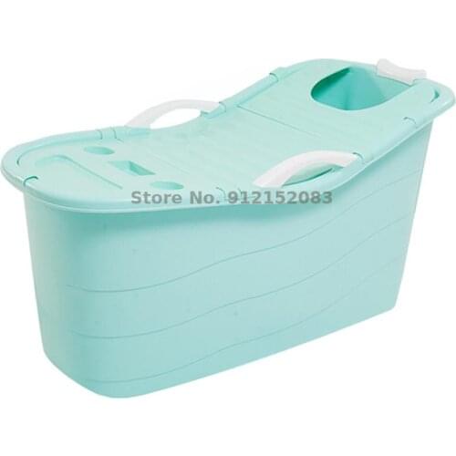 Bath Bucket Adult Household Full Body Bath Plastic Bathtub Large Thickened Bath Bucket Thermal Insulation Covered Bathtub Can Si