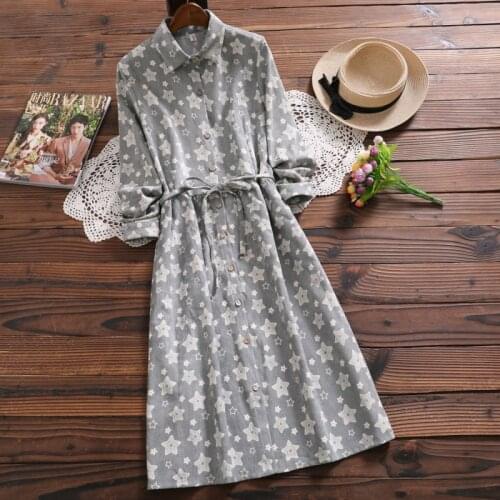 Spring autumn new vintage dress japan style long sleeve mori girl casual vestidos