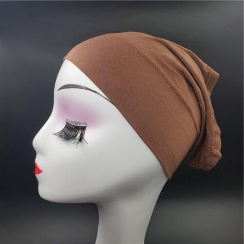 High Quality Modal Muslim Inner Hijab Cap Stretchy Women Underscarf Bonnet Cotton Under Scarf Caps Islamic Tube Headband Hat
