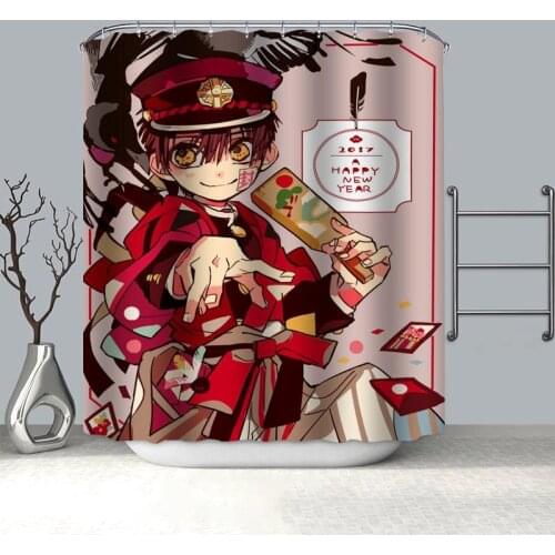 Custom Hanako Kun Anime Shower Curtain Modern Style Set Hook Natural Landscape Home Decoration Bathroom Curtains Frabic Print