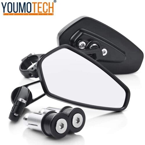 2pcs 15.2CM MZS Motorcycle Bar End Mirrors Rear for Honda GROM MSX125 CB50 Kawasaki Z125 pro Z650 Z750 Z800 Z900 Z1000 Yamaha
