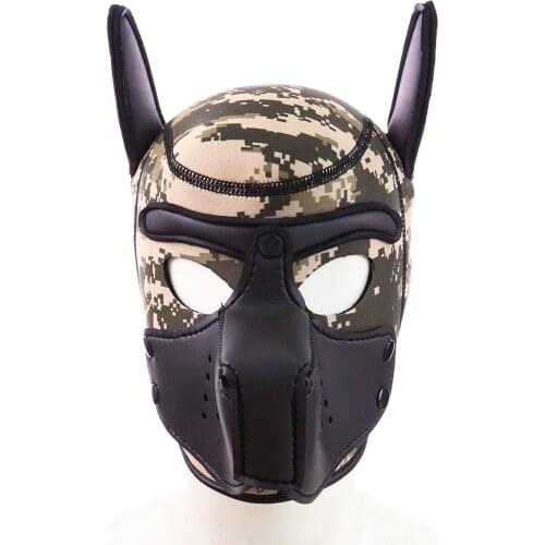 Women Sexy Soft Latex Rubber Interest Dog Helmet Role Play Hood Mask for Lady Girls Puppy Cosplay Accessories