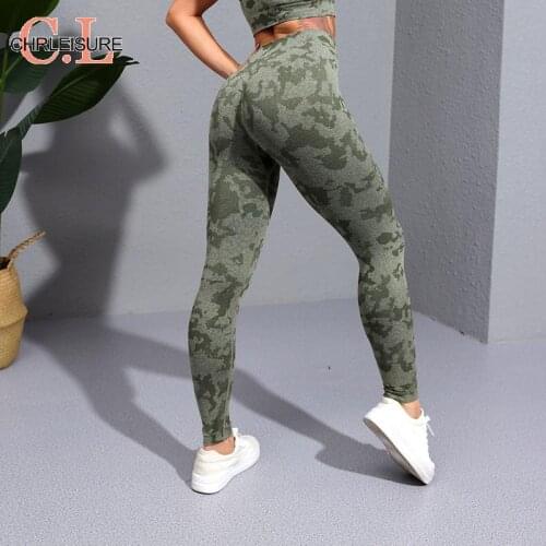 CHRLEISURE Women Printed Leggings Sexy High Waist Elastic Butt Lift Legging Femme Camouflage Fashion Push Up Sports Leggings