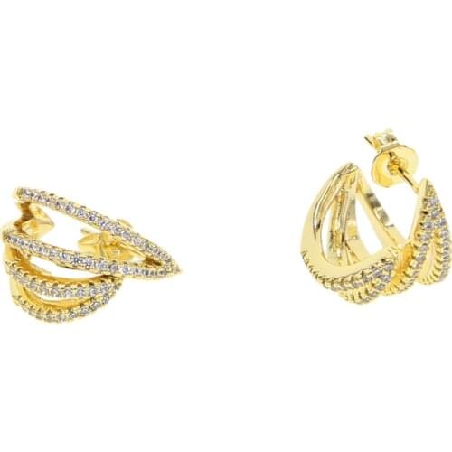 PerSonality Cute Semicircle Moon Shaped Curved Stud EarringS Screwback Gold Silver Color Women Vintage Circle Earring BrincoS