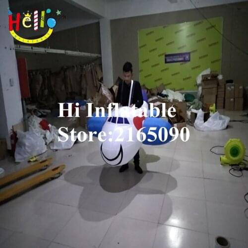 1.5 m long carnival inflatable plane costumes funny inflatable airplane costume