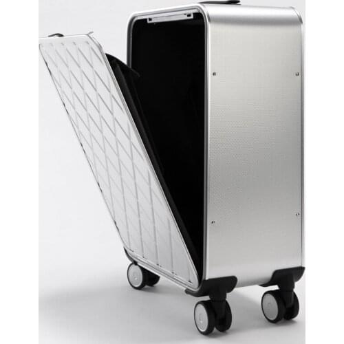 100% aluminum material, technology and fashion, high quality 16/20/24 size Luggage Spinner brand Travel Suitcase