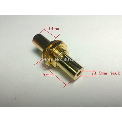100pcs Brass Gold plated 3.5mm Female to 3.5mm Female Stereo Audio Coaxial connectors Selling
