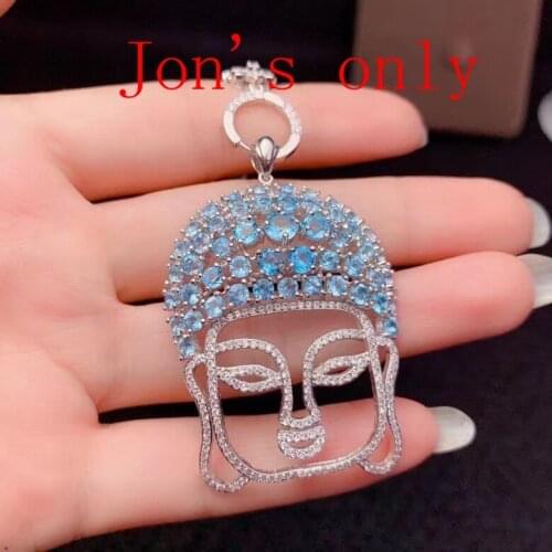 2021 new Buddha natural topaz pendant for women necklace natural gem real 925 silver luxury good gift good luck birthstone
