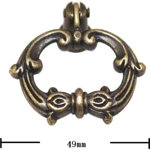Vintage Alloy Cabinet Knobs and Handles Knobs Kitchen Drawer Cupboard Ring Pull Handles Furniture Fittings,49*42mm,4Pcs