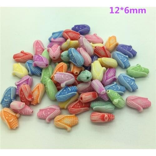 50pcs 12*6mm Corn Mixed Colors Acrylic Perforation Beads DIY Jewelry Making Earrings Necklace Bracelet Accessories #No-54