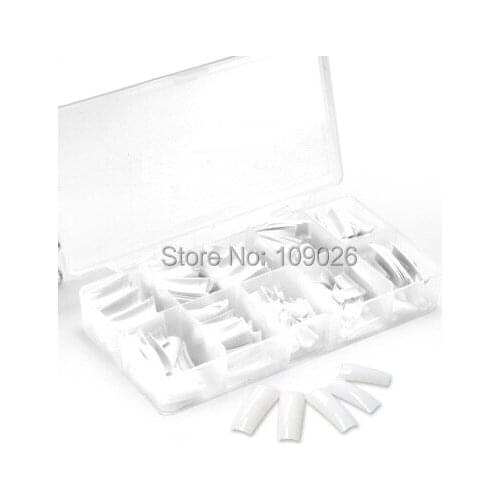 500pcs/box Scolour Fashion Full 10 Sizes French Wihte Color False Acrylic Nail Art Tip
