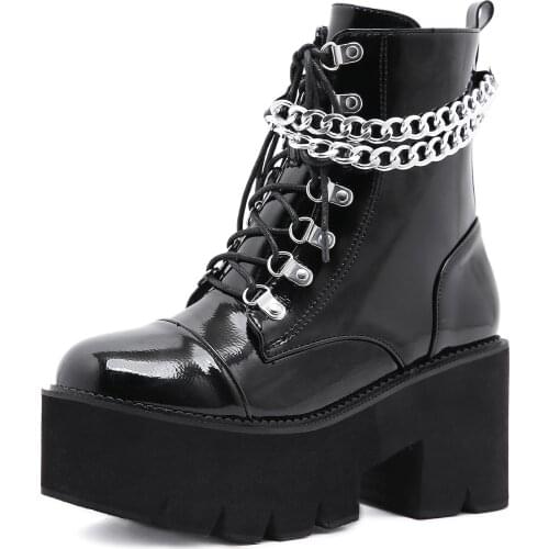 Fashion Trendy Platform High Heels Autumn Winter Add Plush Black Shoes Stylish Ankle Boots Platform womens boots with platform