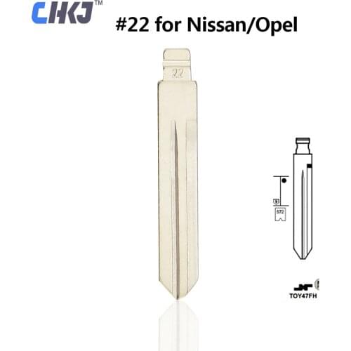 CHKJ 10PCS Replacement Metal Blank Uncut Flip KD/VVDI/JMD Remote Key Blade #22 for Nissan/Opel NSN14 Blade