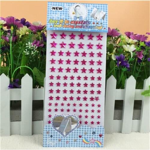 Childrens toy sticker Crystal Acrylic rose Five-pointed star Stickers Facial makeup Hair Wedding decoration Rhinestones sticker
