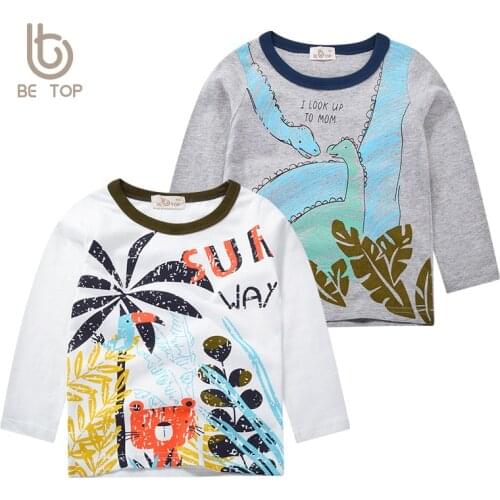 2021 Childrens clothing boys long-sleeved T-shirt spring autumn childrens cotton top t-shirt