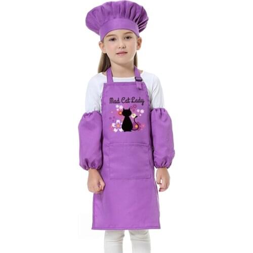 Kids Apron Custom Logo Childrens Painting Clothes Kindergarten Art Class Advertising Sleeves Chef Hat Apron Kit