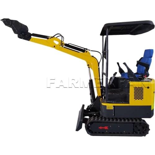 Pilot control double cylinder diesel water-cooled China 1ton mini excavator factory price used for garden farmland