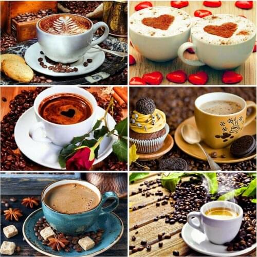 Evershine Diamond Painting Coffee Cup Full Square Cross Stitch Diamond Embroidery Sale Scenery Rhinestones Pictures Diamond Art