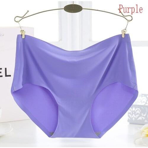HW241 M-4XL Womens Ice Silk Underwear Panties Female Seamless Plus Size Panties Briefs Sexy Lingerie Underpants Culotte Femme