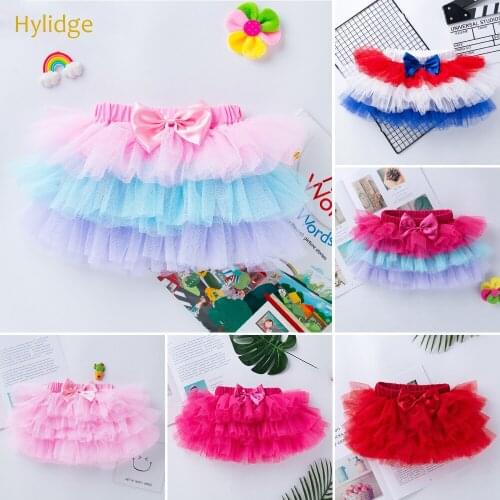 Hylidge Soft Tulle Baby Girl Tutu Skirts Newborn Baby Lovely Fluffy Birthday Pettiskirt Girls Skirts Tutu Lucky Child Kids Skirt