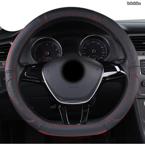 KOKOLOLEE Leather Car Steering Wheel Cover For Mitsubishi ASX Outlander Lancer Pajero L200 Mirage Triton Attrage