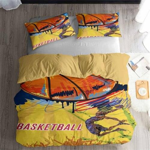 HELENGILI 3D Bedding Set Basketball Print Duvet cover set lifelike bedclothes with pillowcase bed set home Textiles #LQ-19
