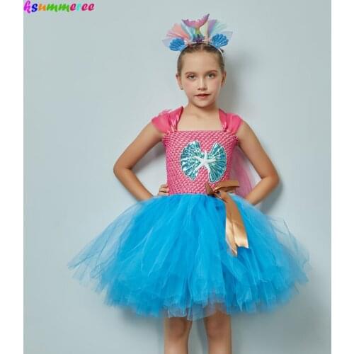 Handmade Mermaid Birthday Tutu Set Smash Cake Outfit Baby Girls Under the Sea Theme Mermaid Tutu Dress Dance Recital Tulle Dress
