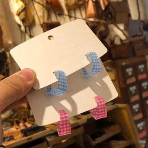 Korean New Irregular Candy Colorful Acrylic Resin Hoop Earrings Gothic Fashion Twining Square Loops Earring Statement Jewelry