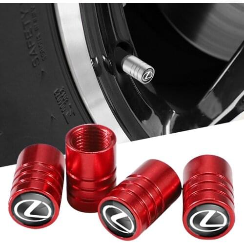 4Pcs Metal Wheel Valve Stem Caps Car Styling Tire Valve Tyre Caps For Lexus ES RX LS IS NX CT LX IS250 IS200 CT200h GS300 LS430